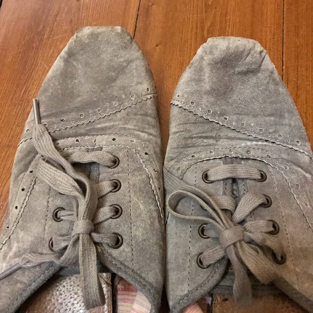 Toms Gray Suede Lace-Up Shoes